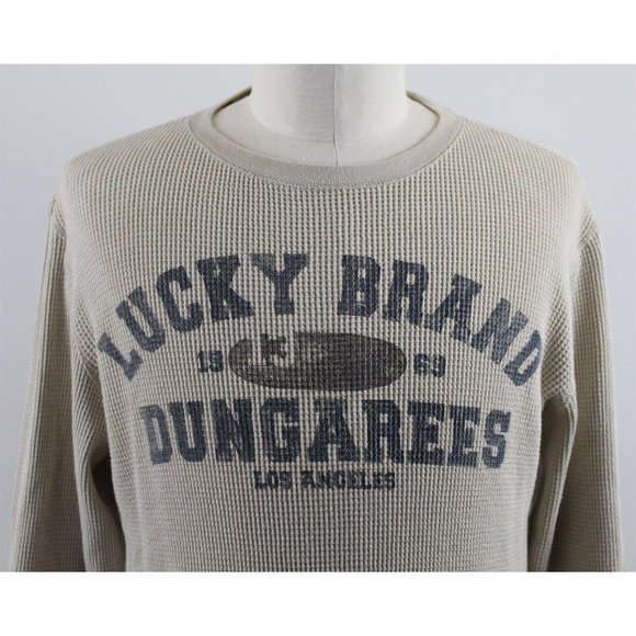 NEW Lucky Brand Graphic Crew Thermal Sweater LG - Picture 1 of 7